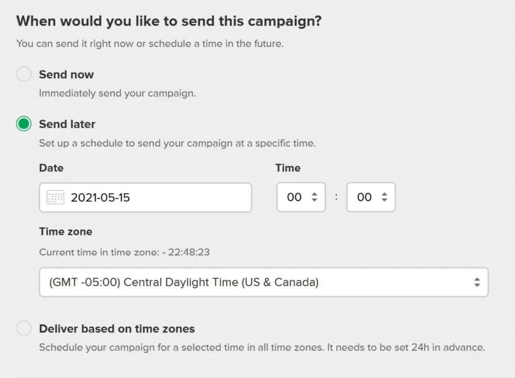 When to send email campaigns